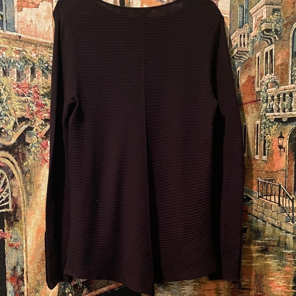 Alfani Women's Black With Button Details Crew Neck Sweater - Picture 4 of 5